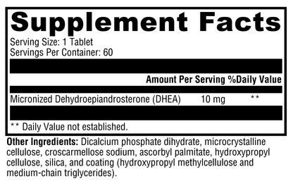 DHEA Micronized 10 mg – Hormone Precursor Support for Healthy Aging