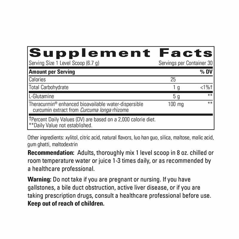 Glutamine Forte Powder Lemon Lime Flavor - ROCK RIDGE PHARMACY