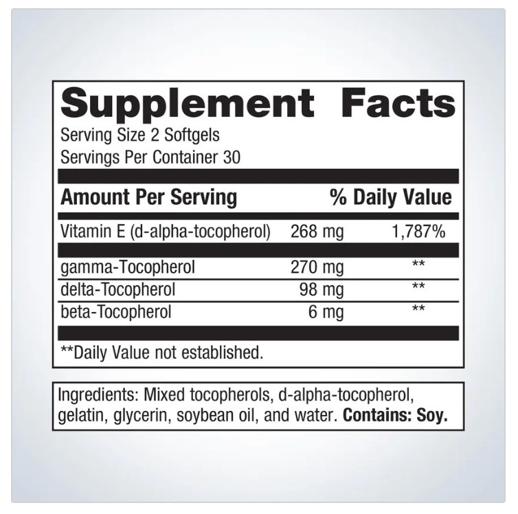 Vitamin E Mixed Tocopherols – Full-Spectrum Antioxidant
