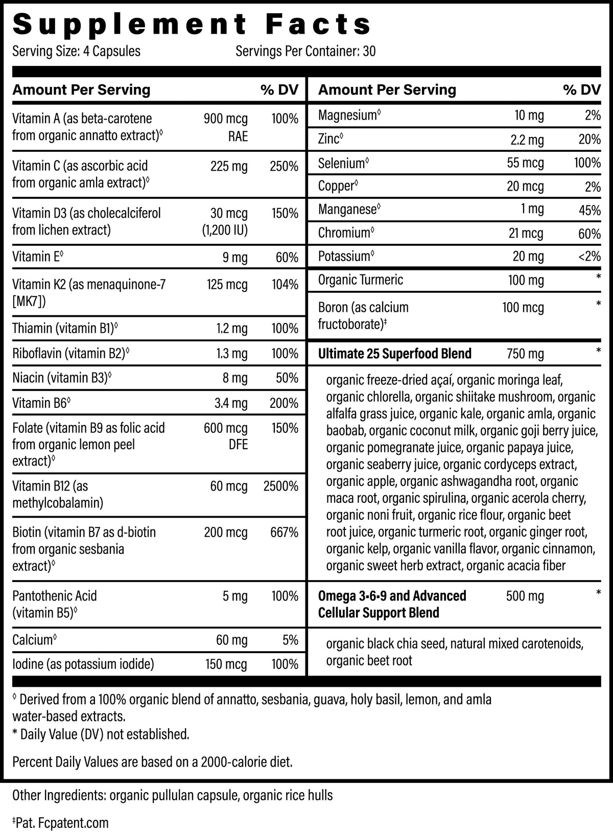 Multivitamin with Minerals by Global Healing – Whole-Food Multivitamin, D3, K2 & B12 | Melcon's Pharmacy (image 2)