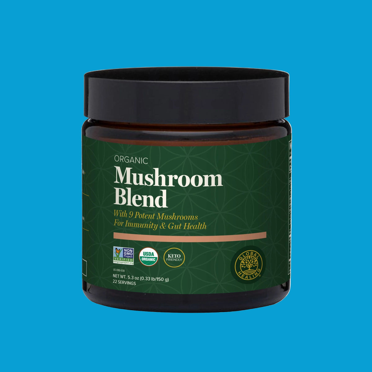 Mushroom Blend by Global Healing – Mushroom Blend Powder, Reishi & Chaga | Melcon's Pharmacy