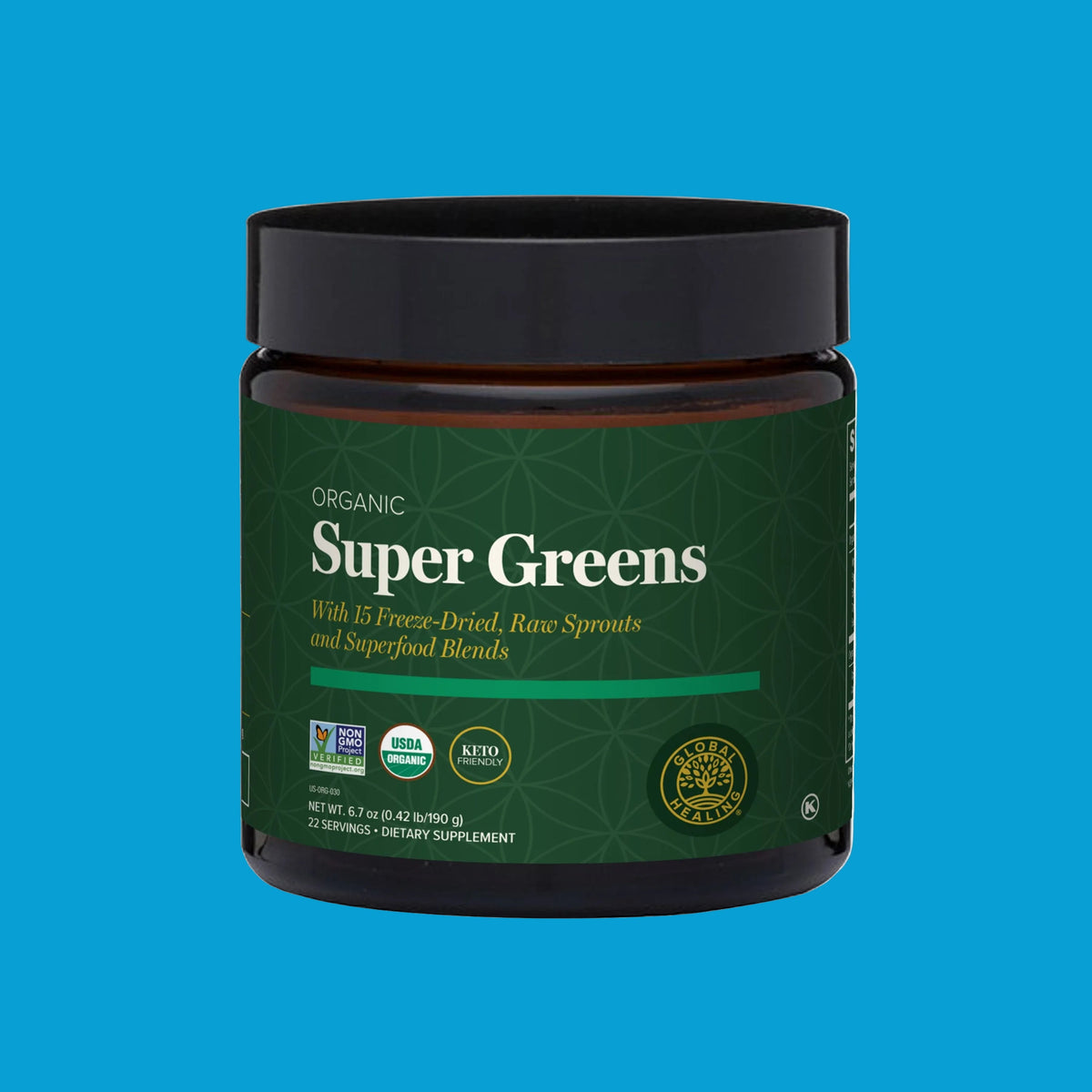 Supergreens by Global Healing – Super Greens Powder, Chlorella & Moringa | Melcon's Pharmacy