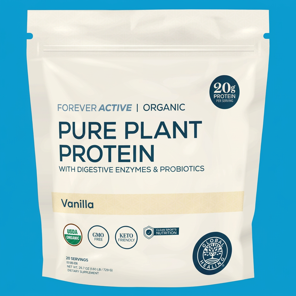 Protein Powder by Global Healing – Organic Vegan Protein Powder, 20 g | Melcon's Pharmacy (image 3)